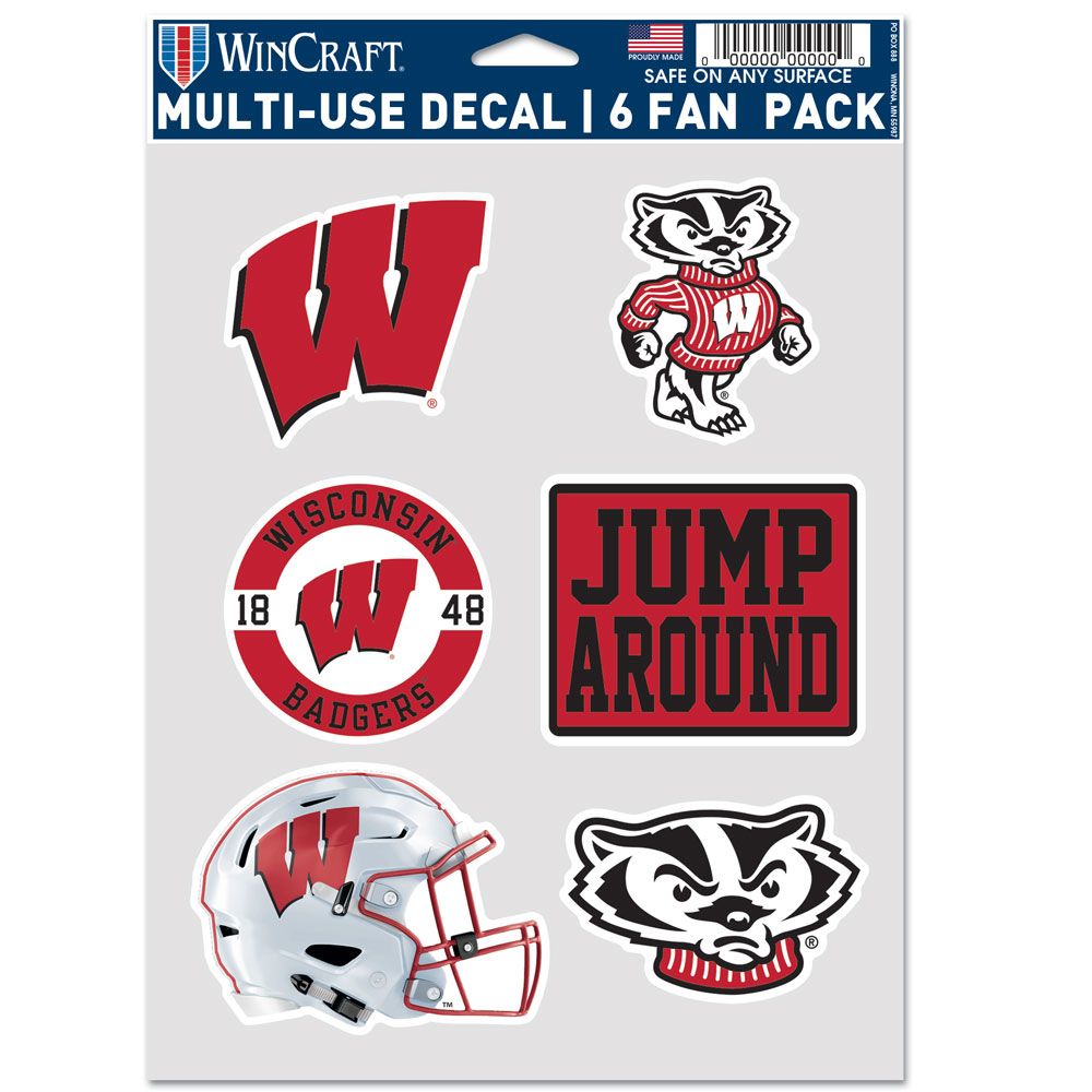 9416642142 Wisconsin Decalrs Decal - Multi Use Fan - Pack of 6