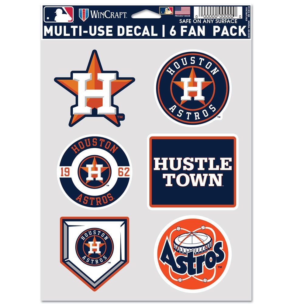 9416643735 Houston Astros Decal - Multi Use Fan - Pack of 6