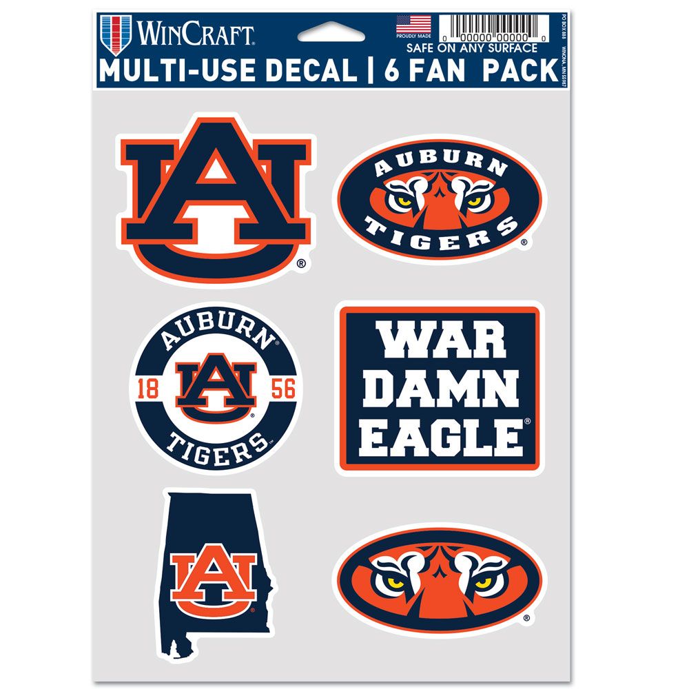 9416651001 Auburn Tigers Decal - Multi Use Fan - Pack of 6