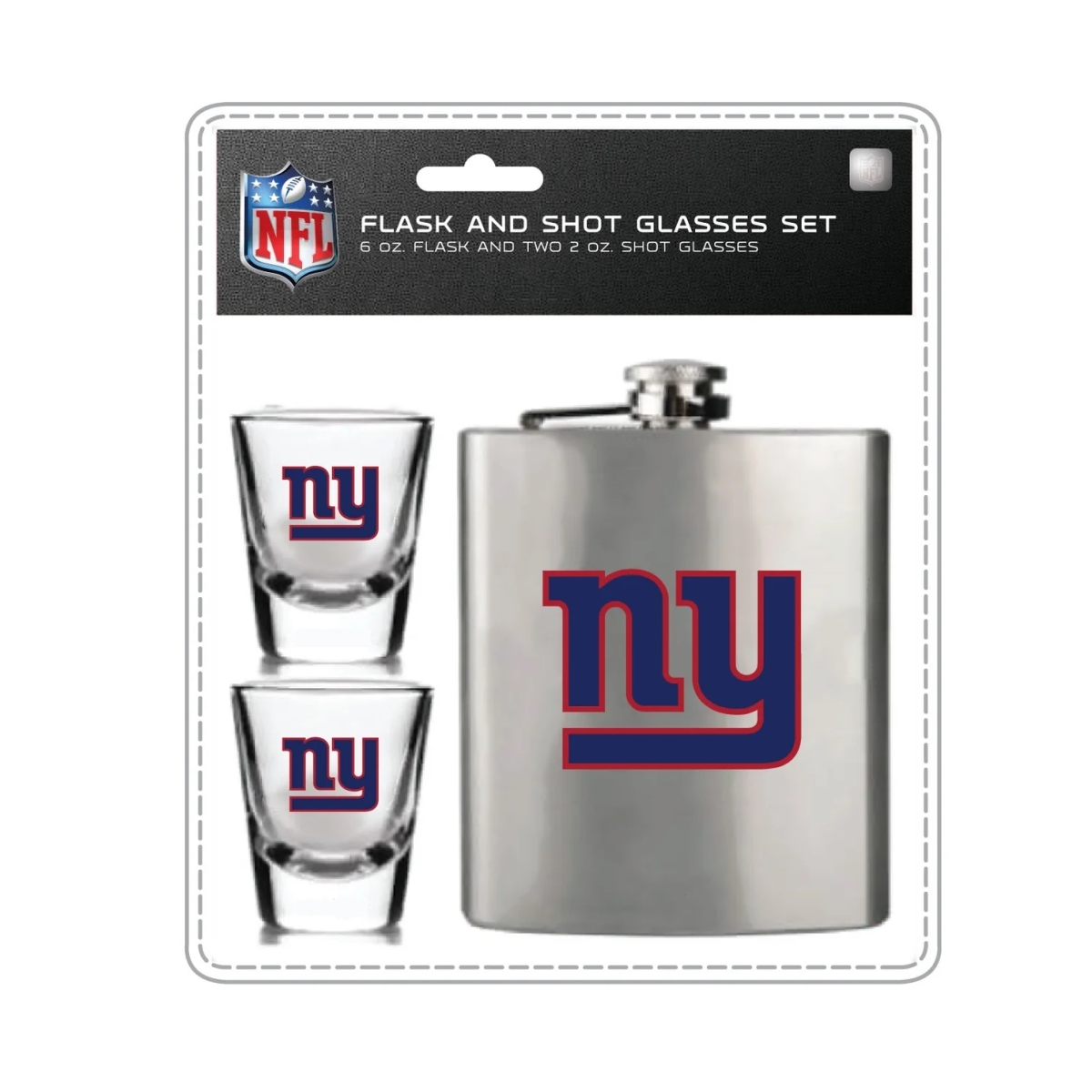 Mojo Licensing 9468800067   York Giants Flask & Shot Glass Set