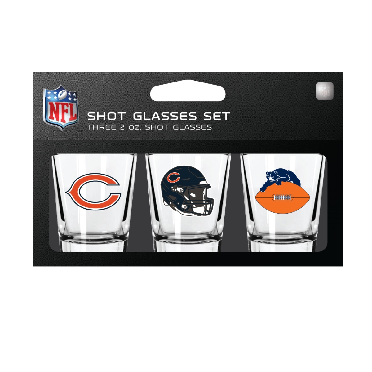 Mojo Licensing 9468813292 Chicago Bears Shot Glass Set - Pack of 3