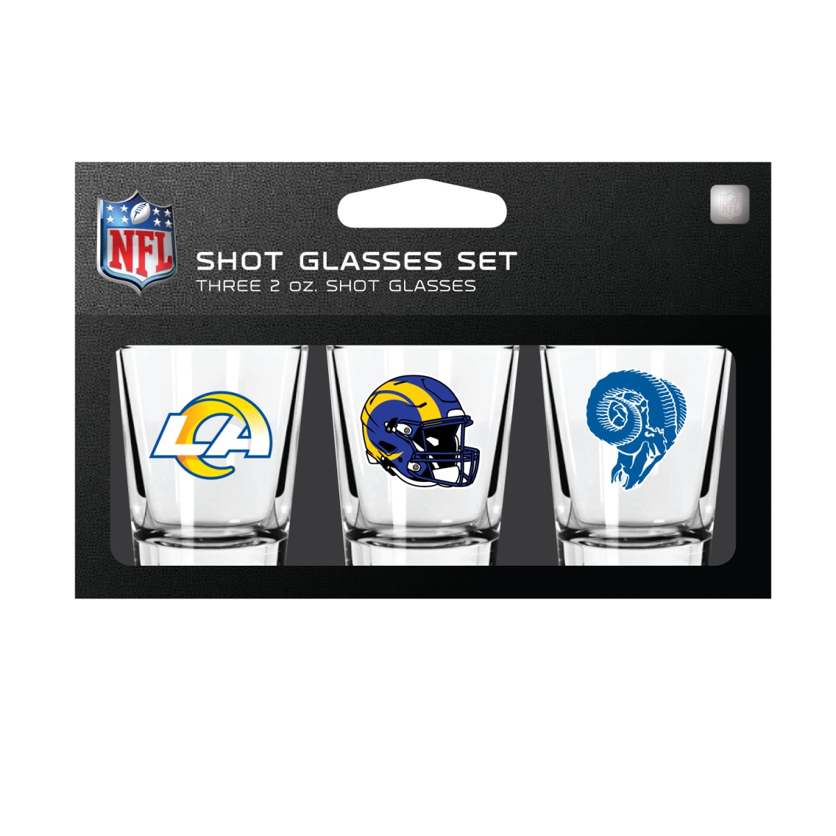 Mojo Licensing 9468813304 Los Angeles Rams Shot Glass Set - Pack of 3