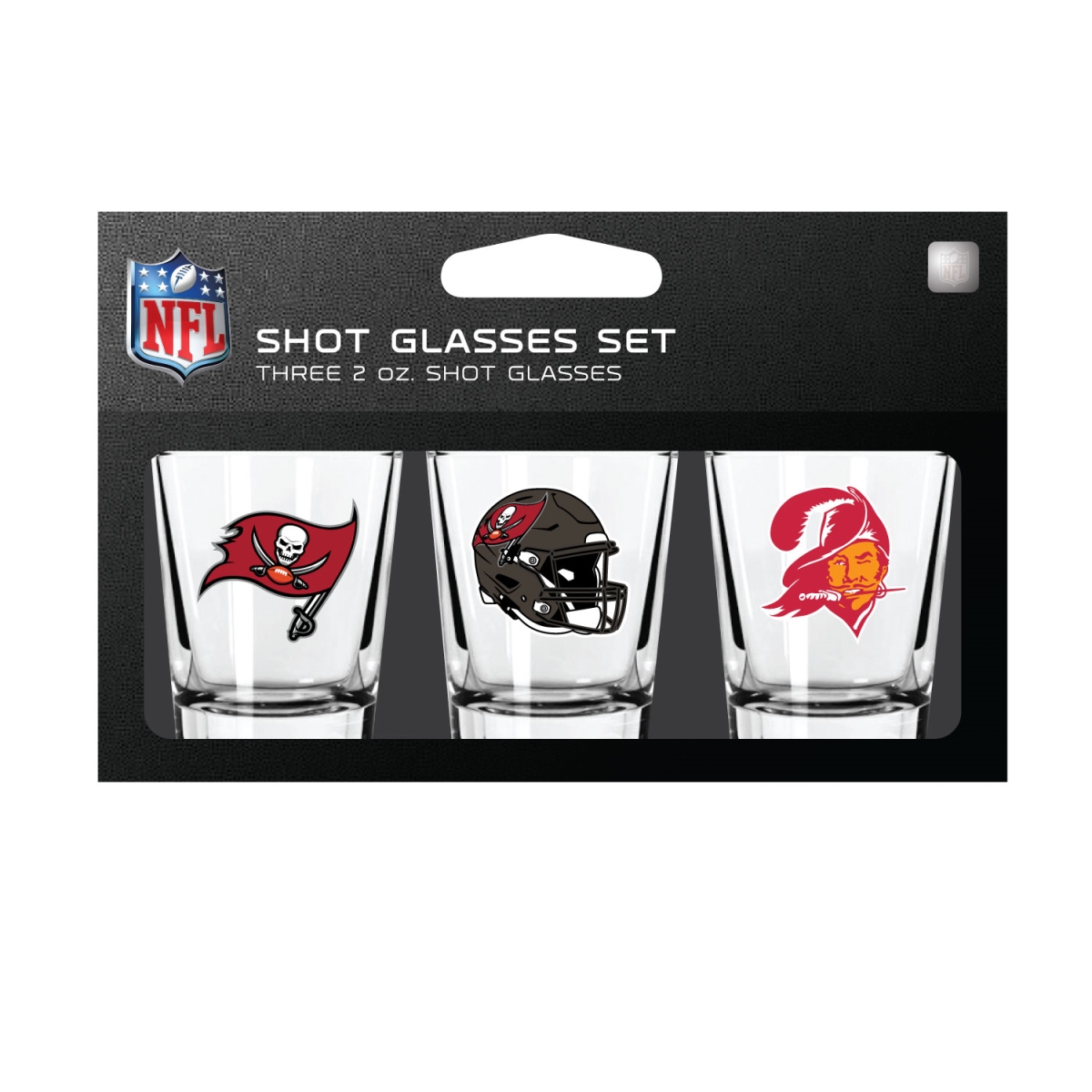 Mojo Licensing 9468813316 Tampa Bay Buccaneers Shot Glass Set - Pack of 3