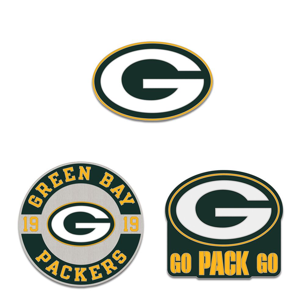 9416676670 Green Bay Packers Enamel Pin Set - 3 Piece