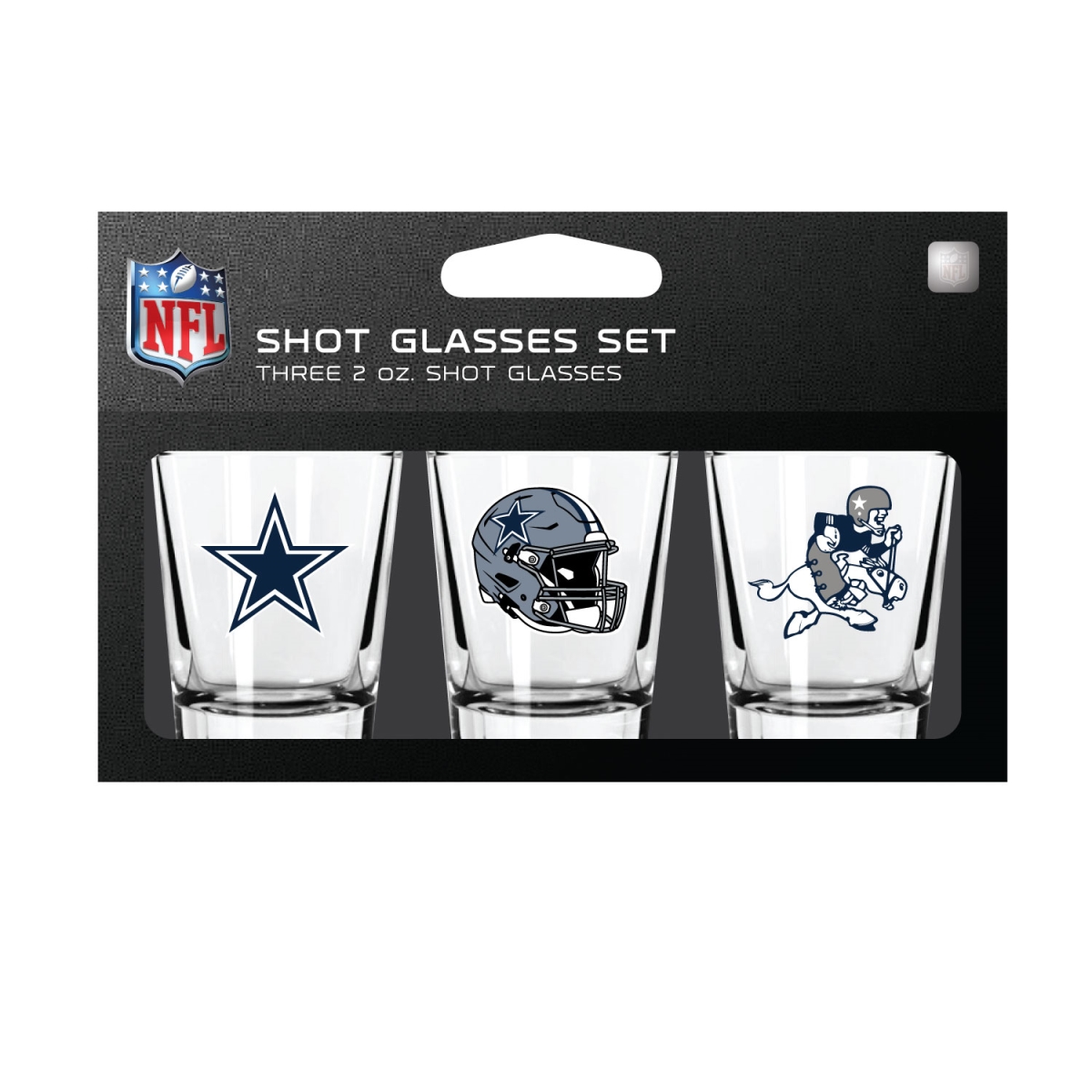 Mojo Licensing 9468813295 Dallas Cowboys Shot Glass Set - Pack of 3
