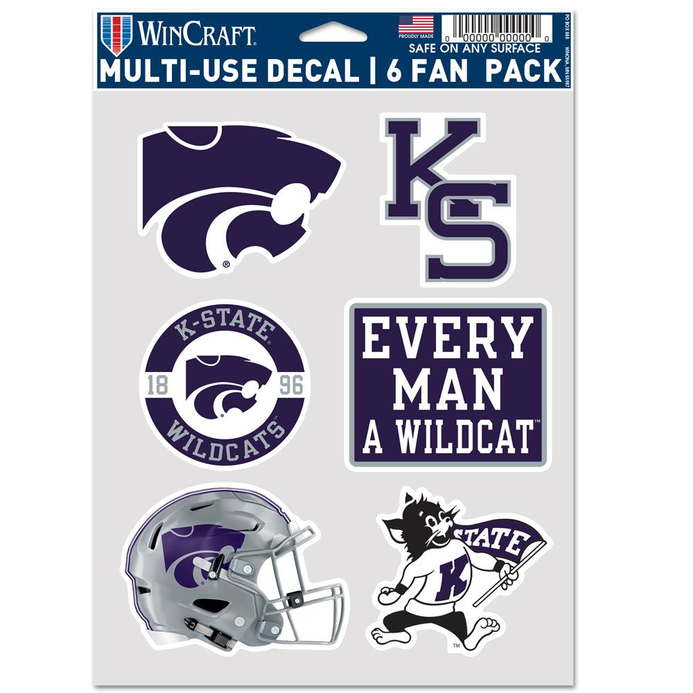 9416640730 Kansas State Wildcats Decal - Multi Use Fan - Pack of 6