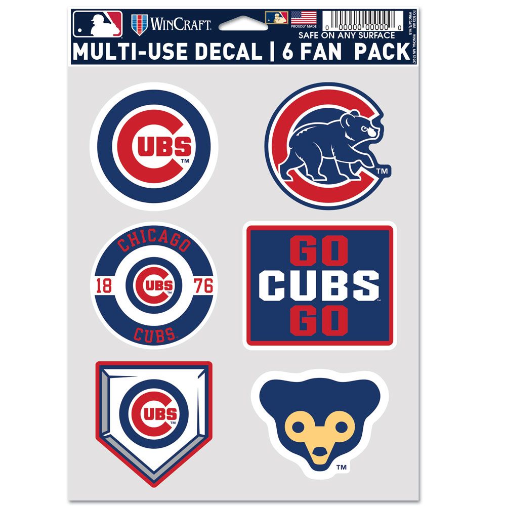 9416642941 Chicago Cubs Decal - Multi Use Fan - Pack of 6