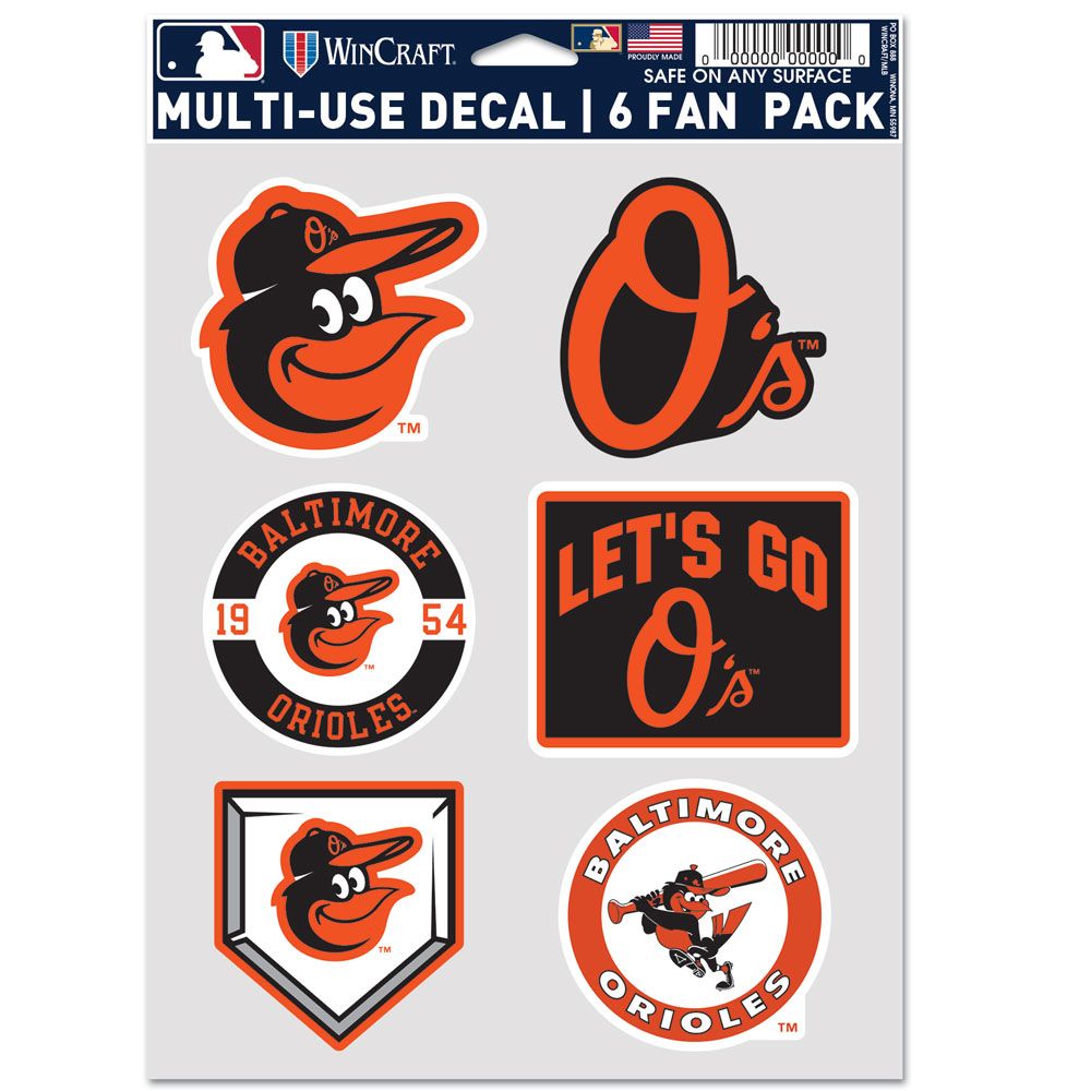 9416643753 Baltimore Orioles Decal - Multi Use Fan - Pack of 6