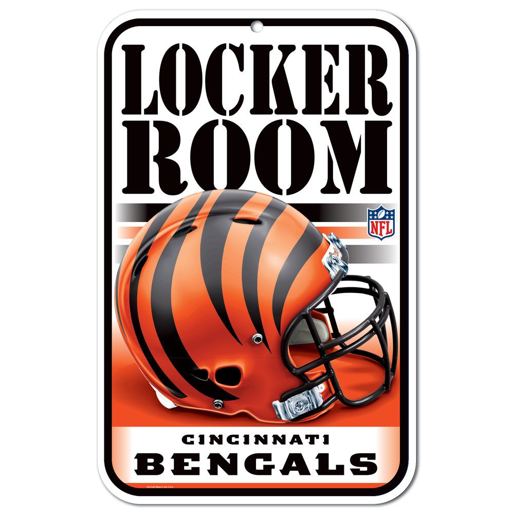 3208536892 11 x 17 in. Cincinnati Bengals Sign - Plastic Locker Room Design