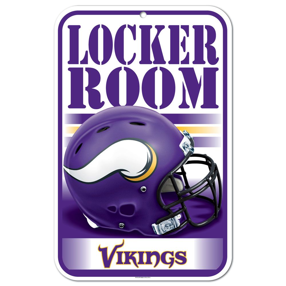3208536902 11 x 17 in. Minnesota Vikings Sign - Plastic Locker Room Design