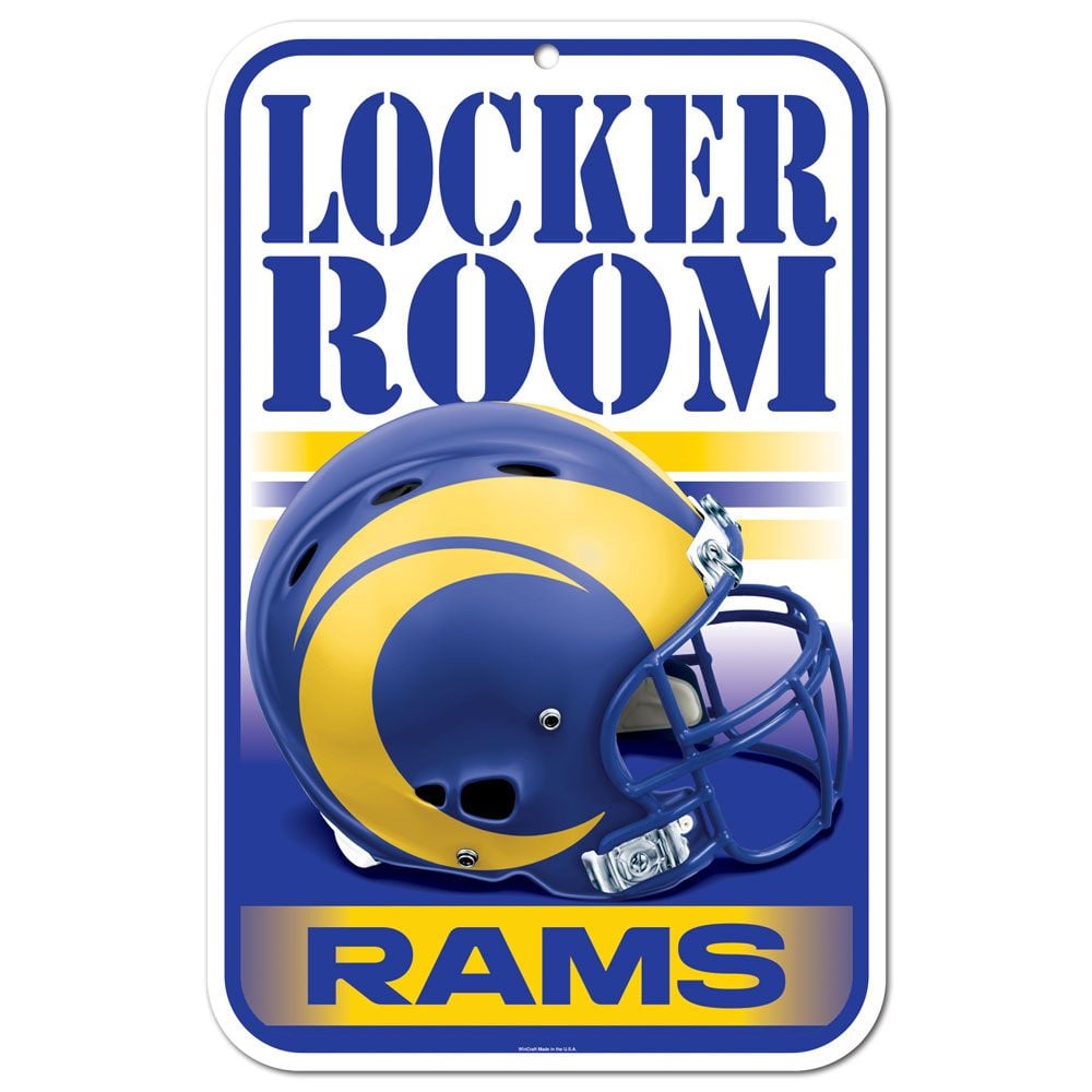3208536884 11 x 17 in. Los Angeles Rams Sign - Plastic Locker Room Design