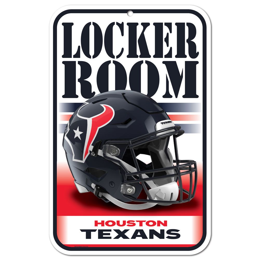 3208536896 11 x 17 in. Houston Texans Sign - Plastic Locker Room Design
