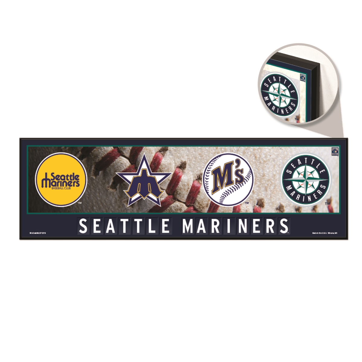 3208549040 9 x 30 in. Seattle Mariners Sign - Wood Evolution