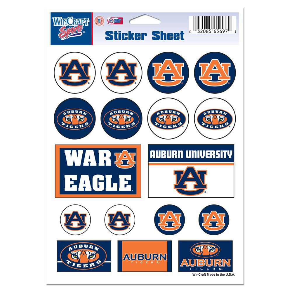 3208549649 5 x 7 in. Auburn Tigers Decal Sheet - Vinyl
