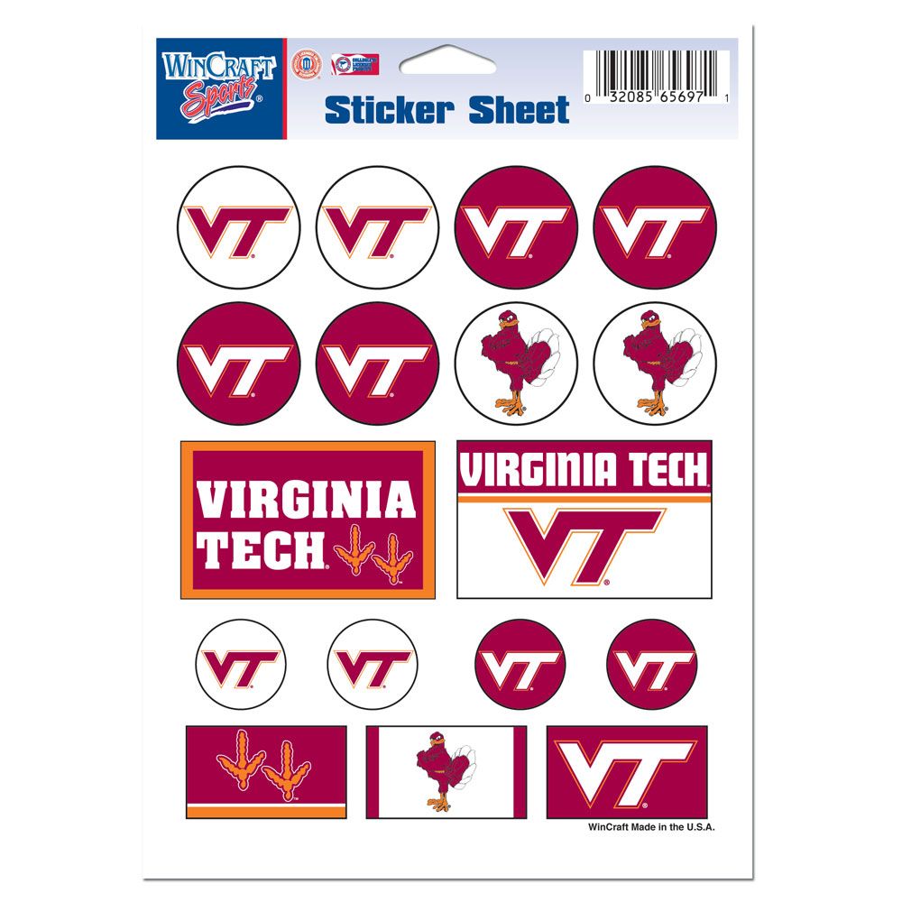 3208549652 5 x 7 in. Virginia Tech Hokies Decal Sheet - Vinyl