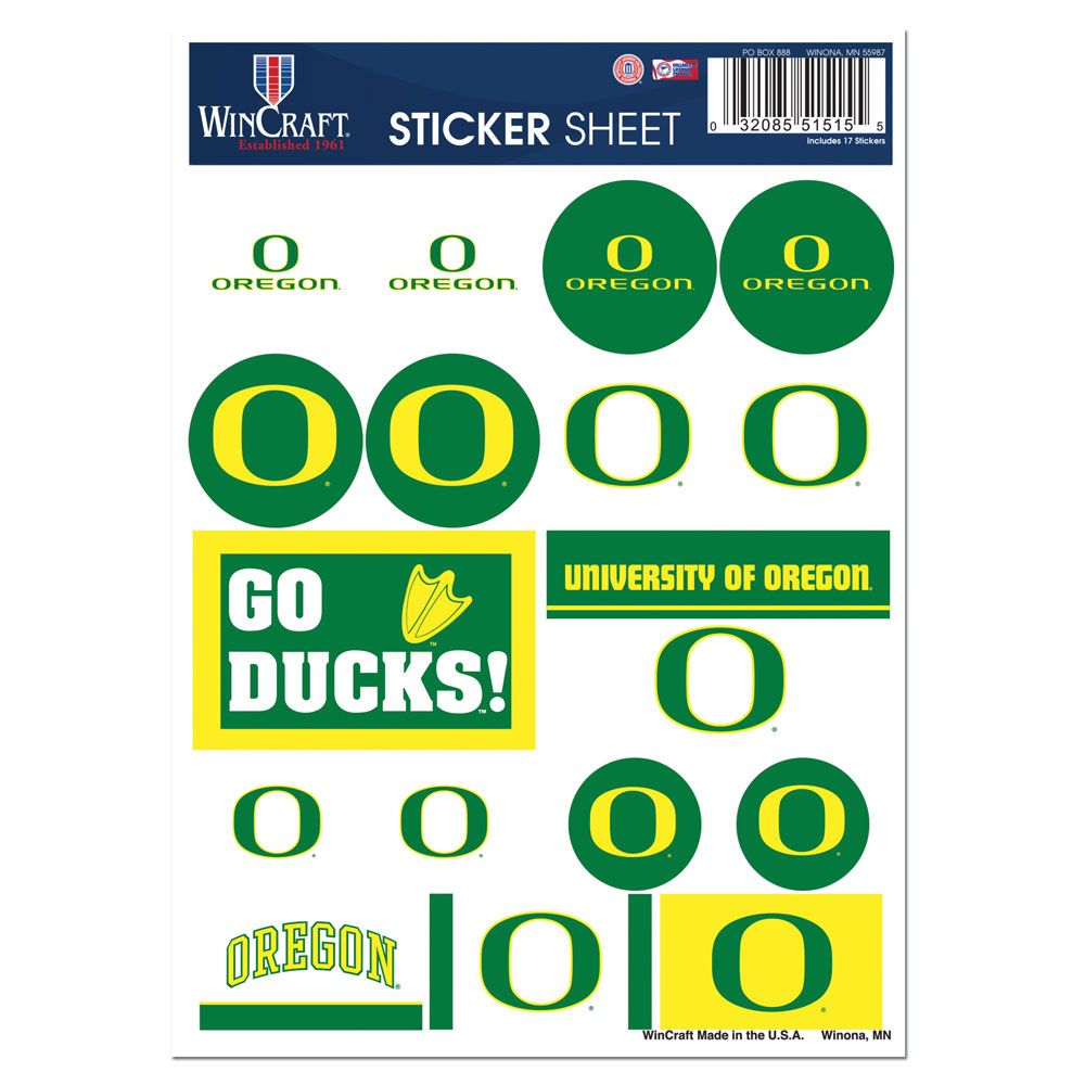3208551515 5 x 7 in. Vinyl Oregon Ducks Decal Sheet