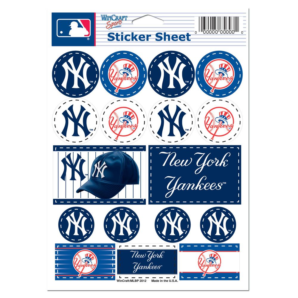 3208528531 5 x 7 in.   York Yankees Decal Sheet - Vinyl