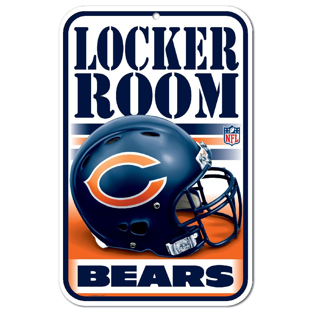 3208536867 11 x 17 in. Chicago Bears Sign - Plastic Locker Room Design