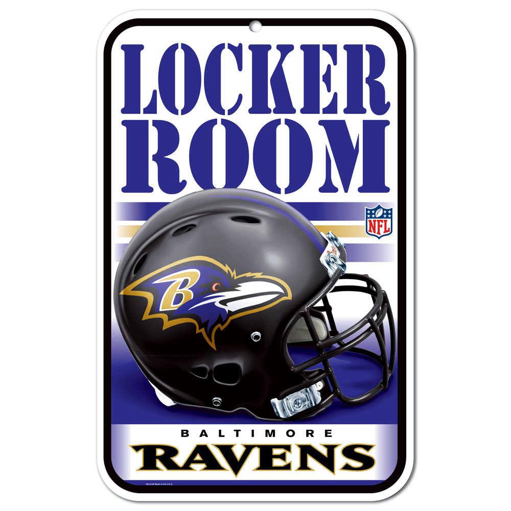 3208536888 11 x 17 in. Baltimore Ravens Sign - Plastic Locker Room Design