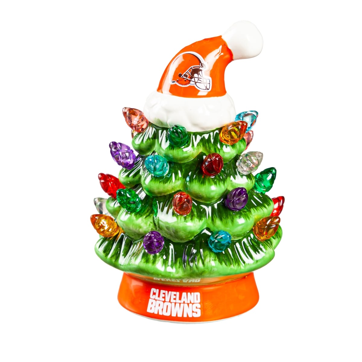 194639620 4 in. Cleveland Browns Christmas Tree - LED Tabletop