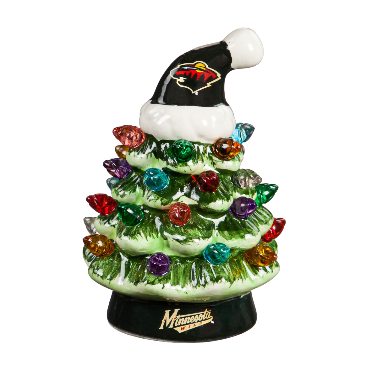 194639659 4 in. Minnesota Wild Christmas Tree - LED Tabletop