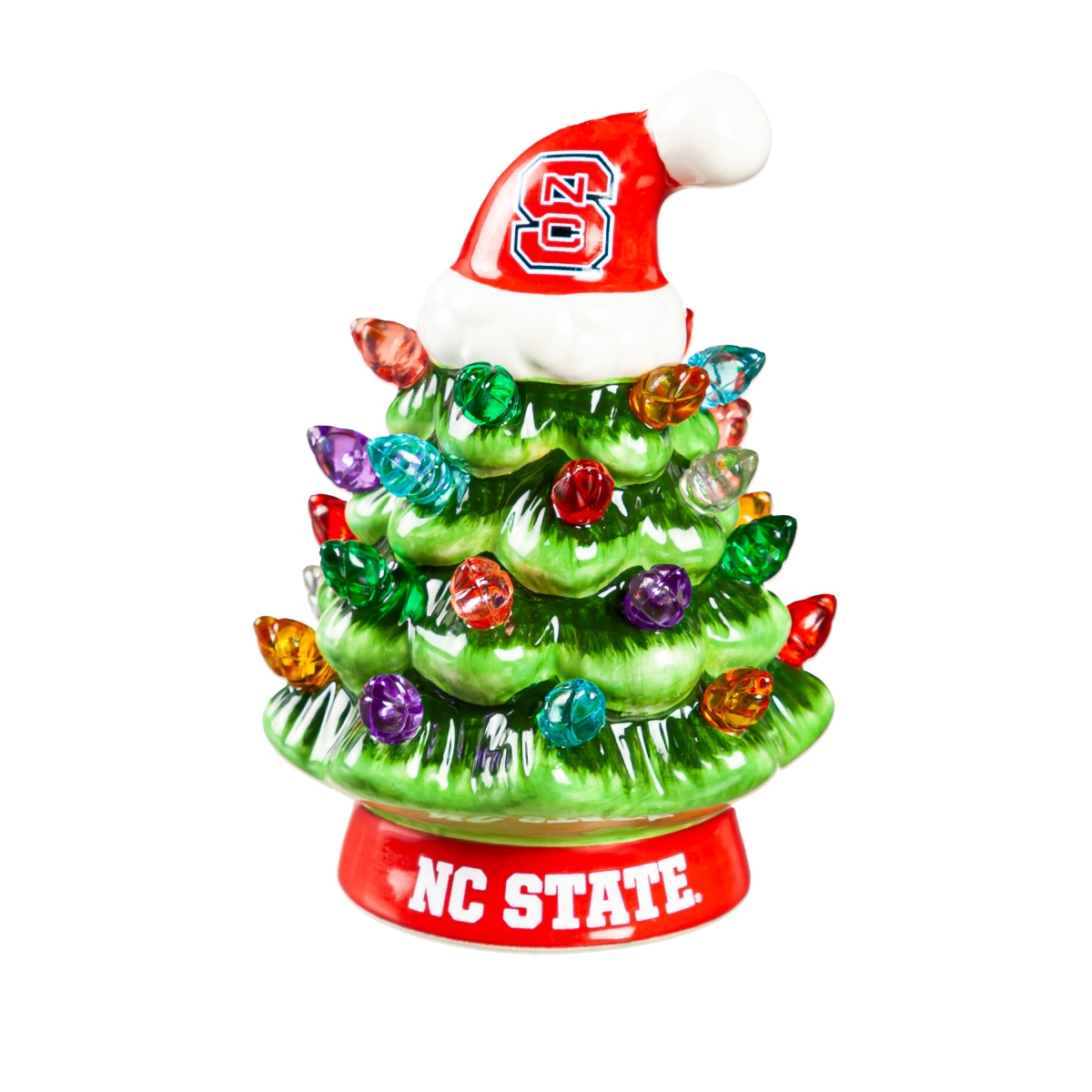 194639703 4 in. North Carolina State Wolfpack Christmas Tree - LED Tabletop
