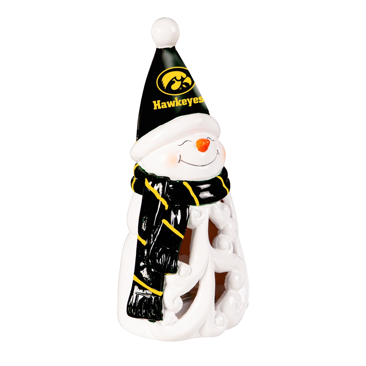 194646150 8 in. Iowa Hawkeyes Statue - LED Snowman