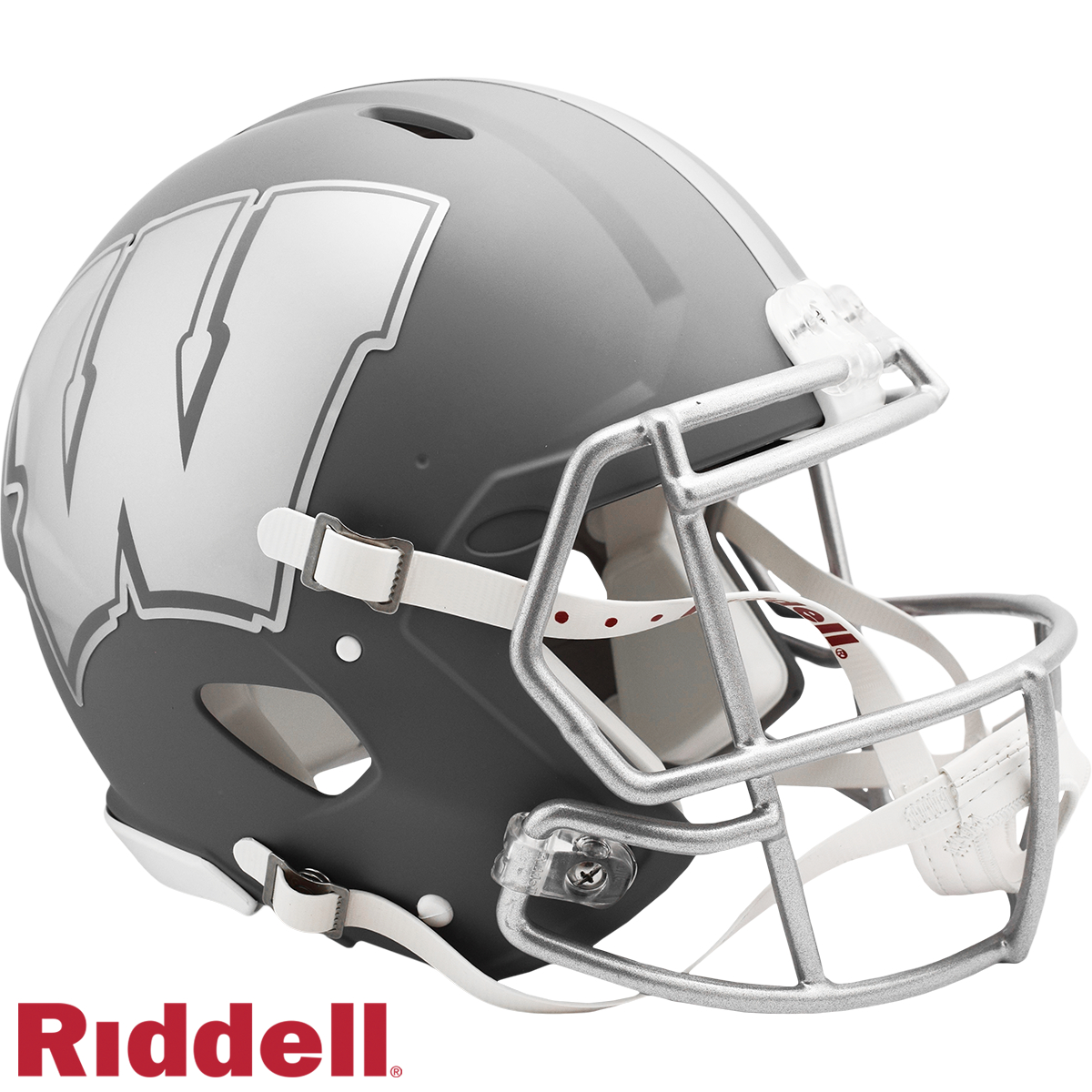 9585533573 Wisconsin Decalrs Helmet -  Authentic Full Size Speed Style Slate Alternate
