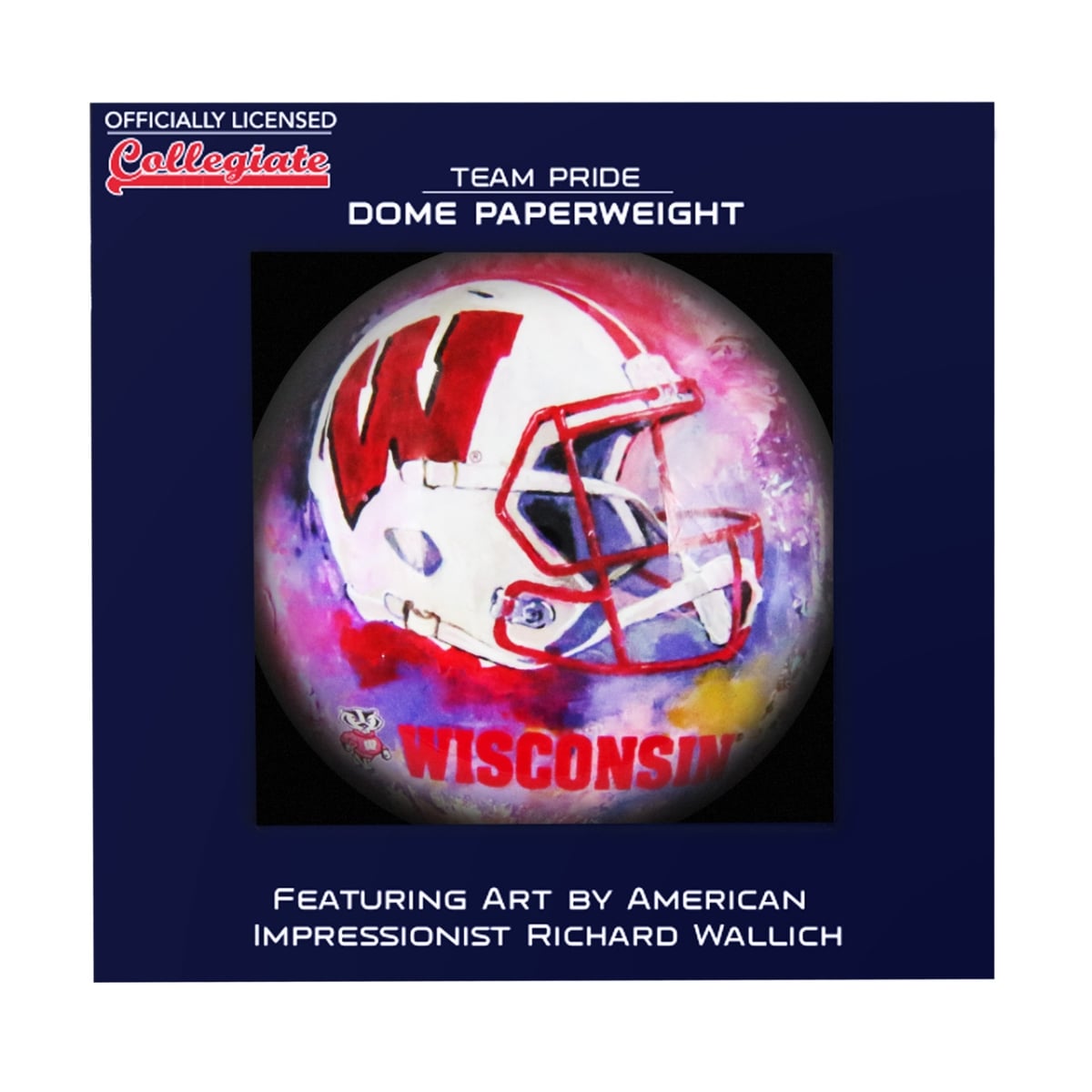 1007944674 Wisconsin decalrs Paperweight Domed