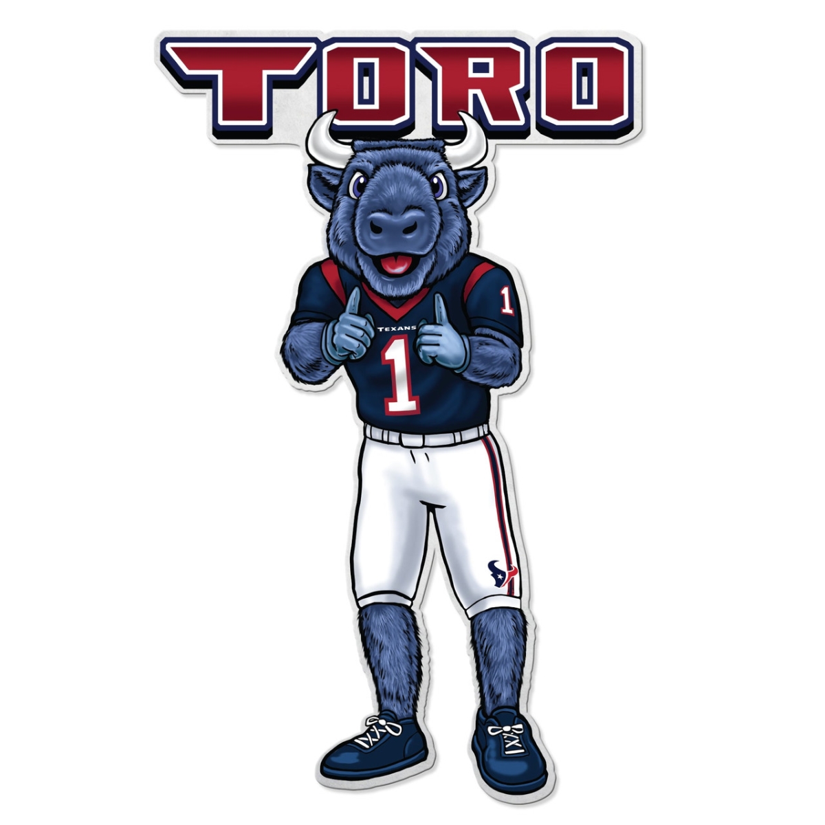 6734567808 Houston Texans Pennant Shape Cut Mascot Design