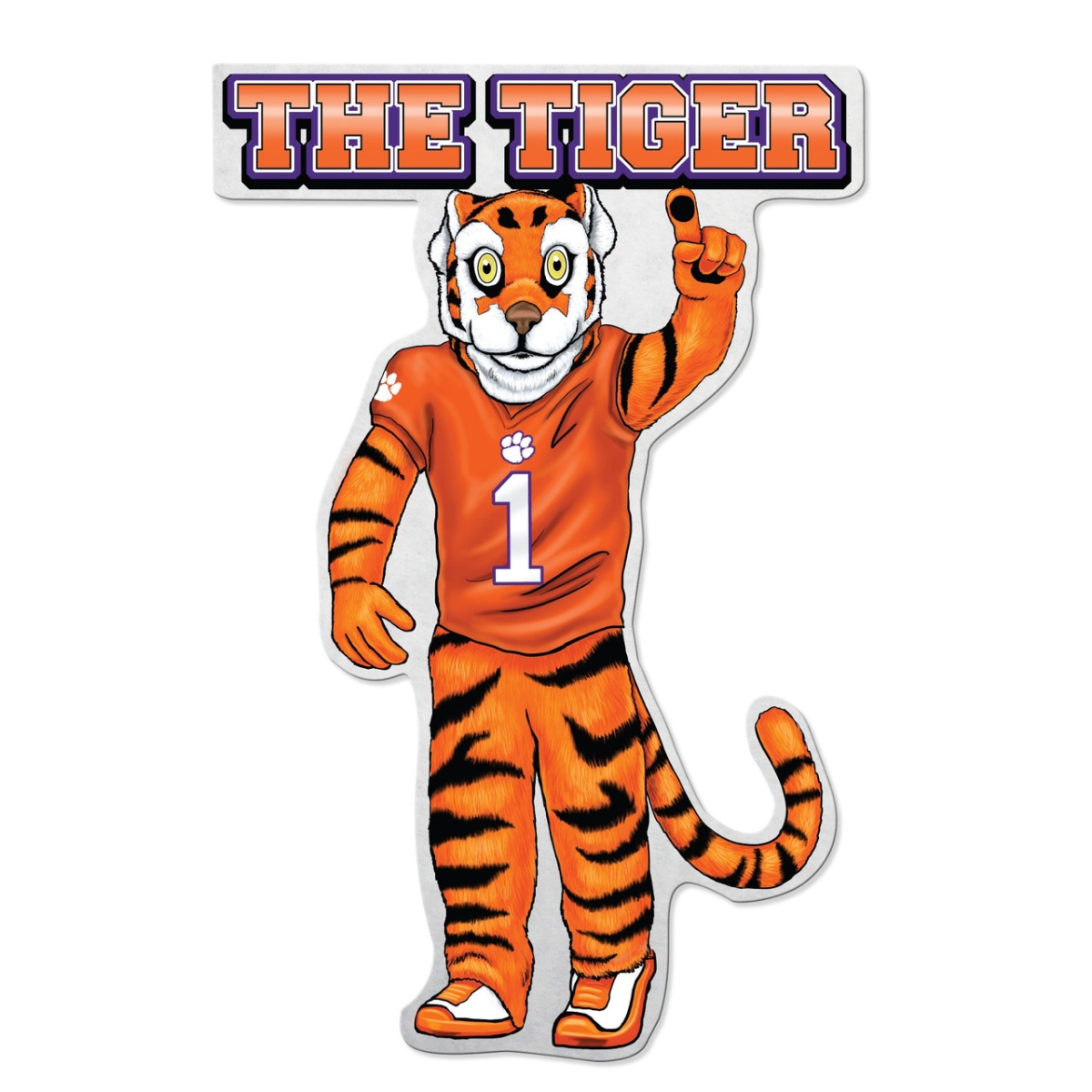 6734567886 Clemson Tigers Pennant Shape Cut Mascot Design