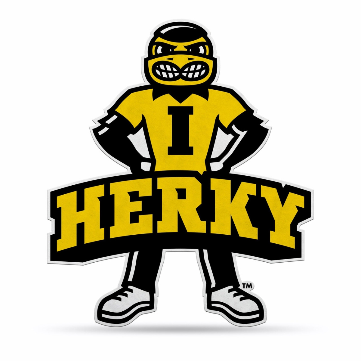 6734579040 Iowa Hawkeyes Pennant Shape Cut Mascot Design