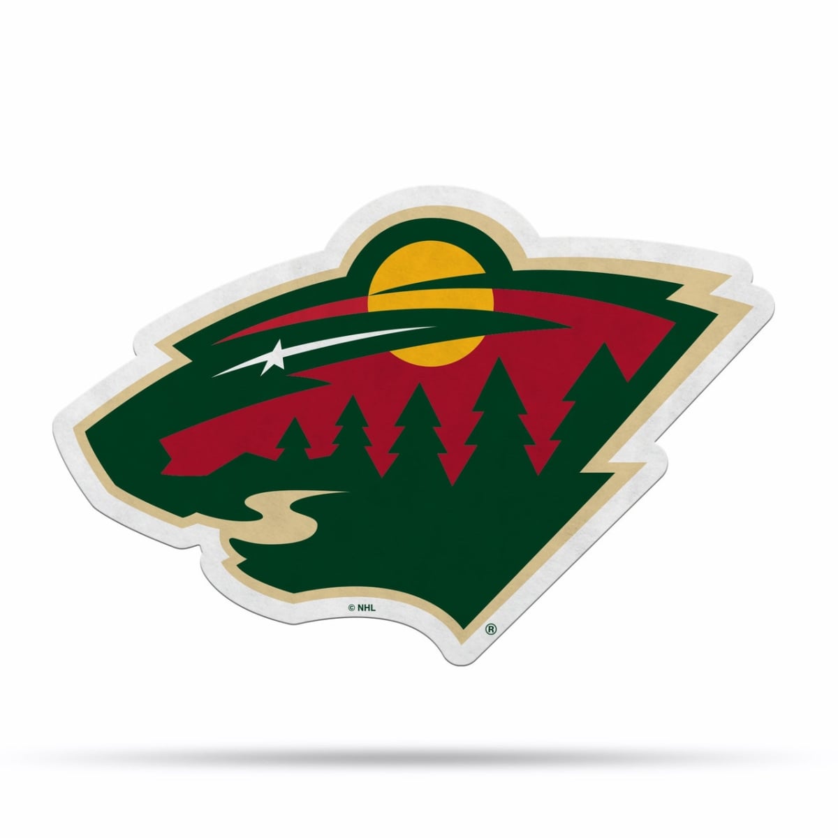 6734579172 Minnesota Wild Pennant Shape Cut Logo Design