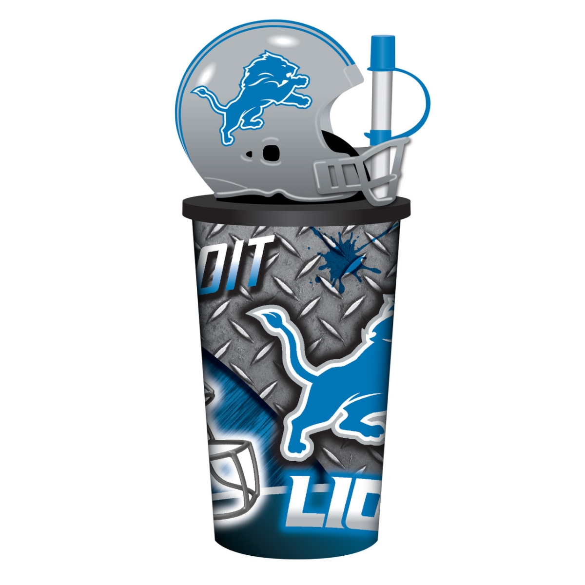 9468808231 Detroit Lions Helmet Cup with Straw - Plastic