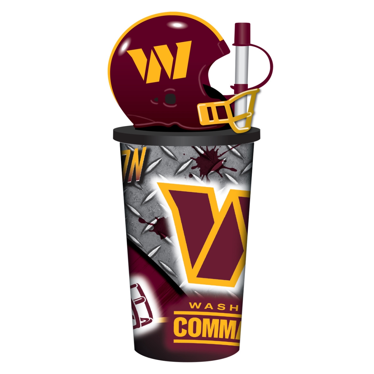 9468808252 Washington Commanders Helmet Cup with Straw - Plastic