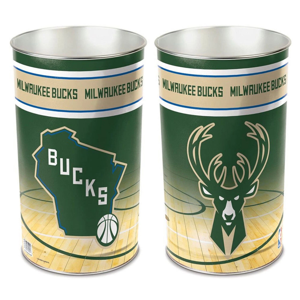 1094380069 15 in. Milwaukee Bucks Wastebasket