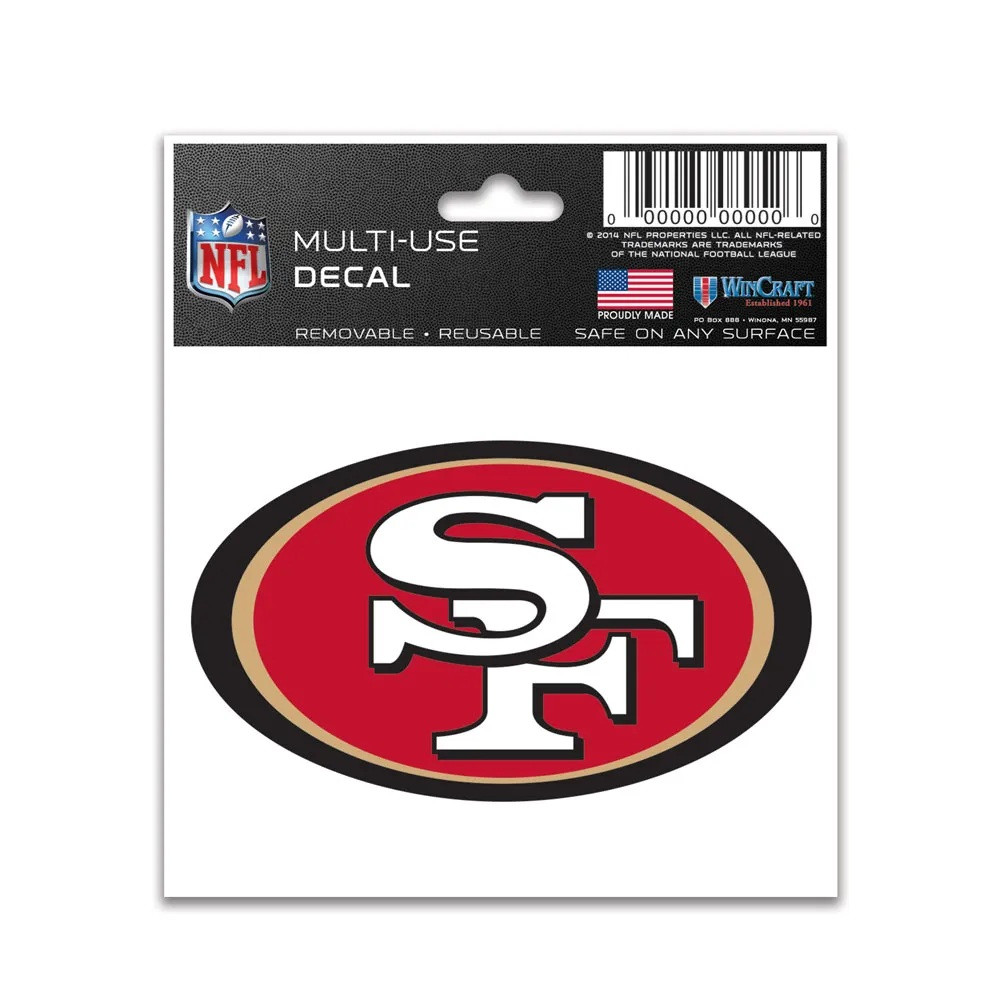 3208545443 3 x 4 in. San Francisco 49ers Decal - Multi Use