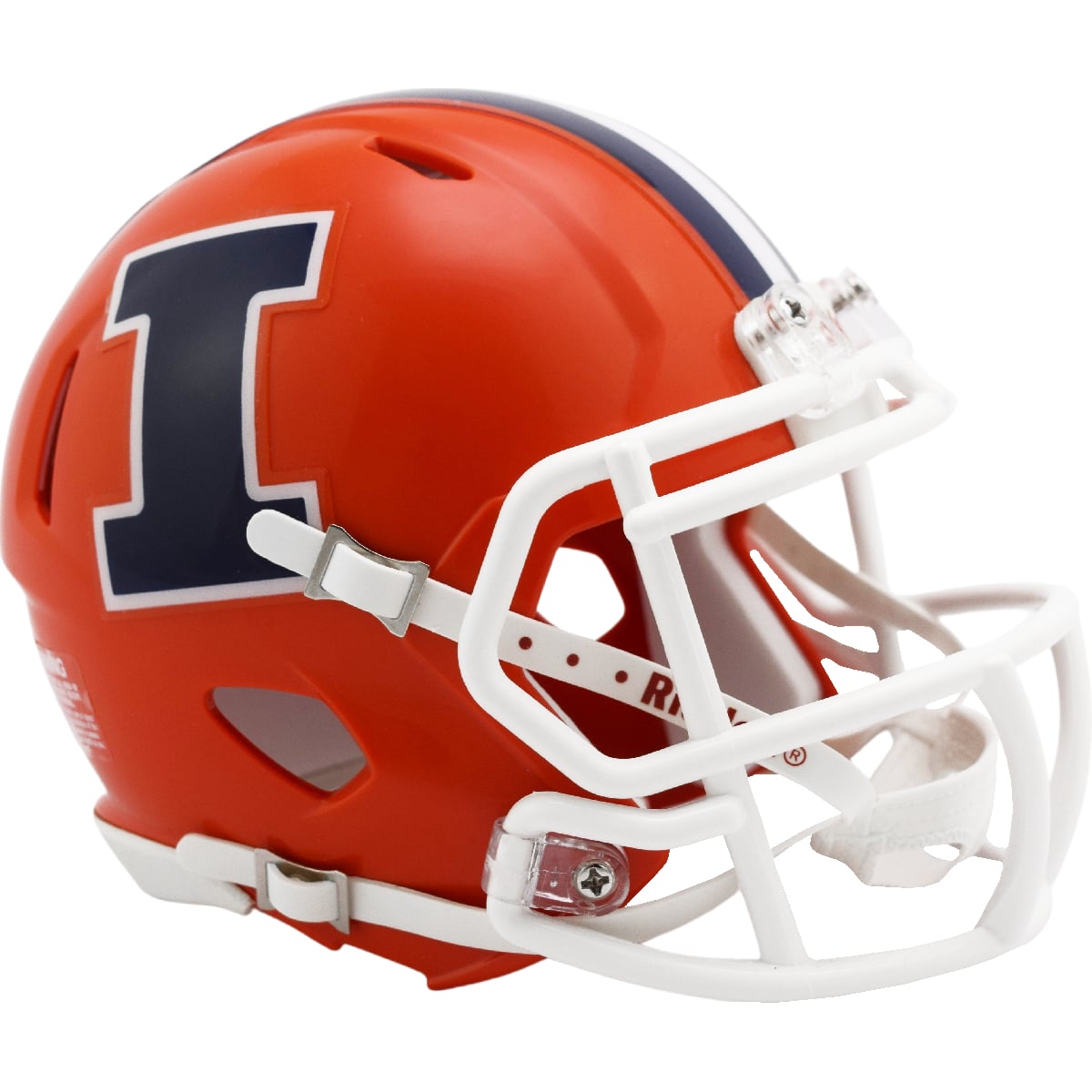 9585590471 Illinois Fighting Illini Replica Mini Speed Style Orange Script Helmet
