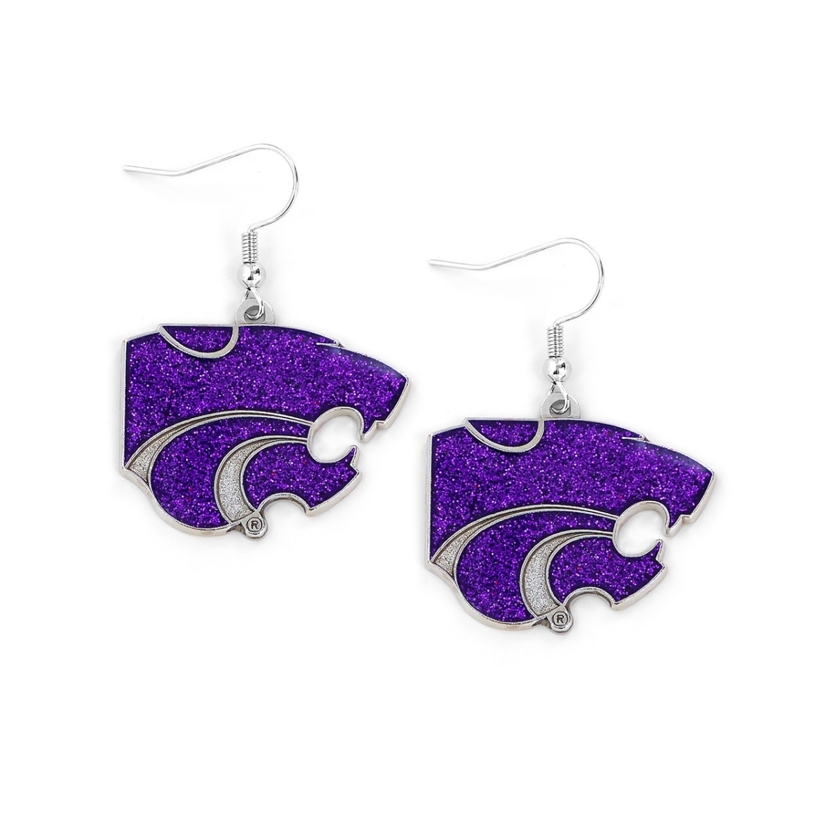 6326402367 Kansas State Wildcats Glitter Dazzle Earrings