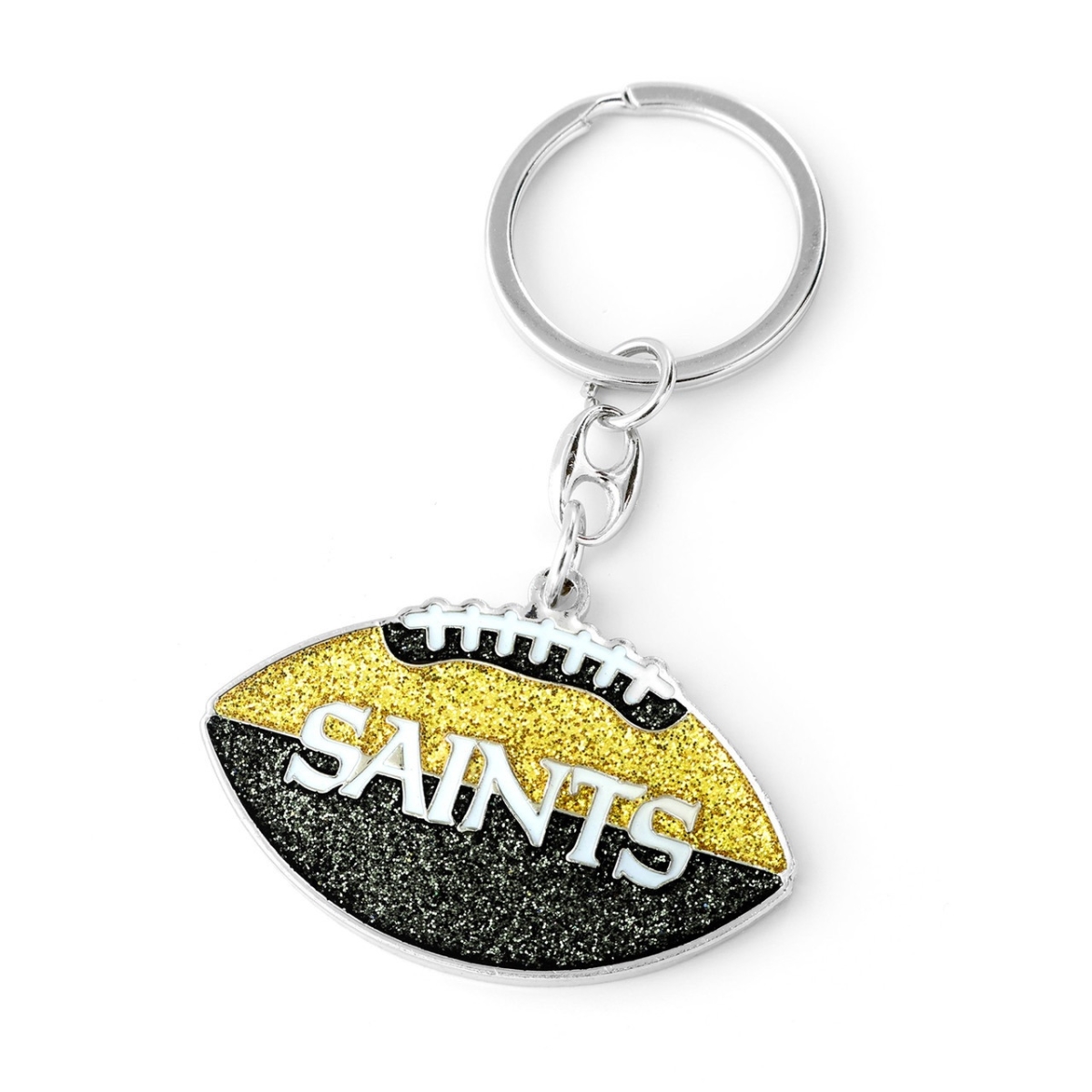 6326475376   Orleans Saints Football Glitter Keychain