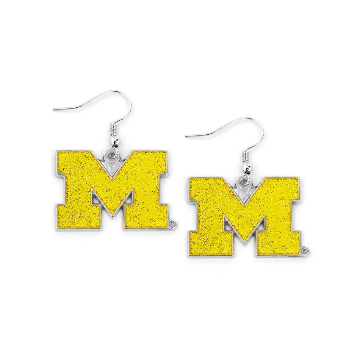 6326402398 Michigan Wolverines Glitter Dazzle Earrings