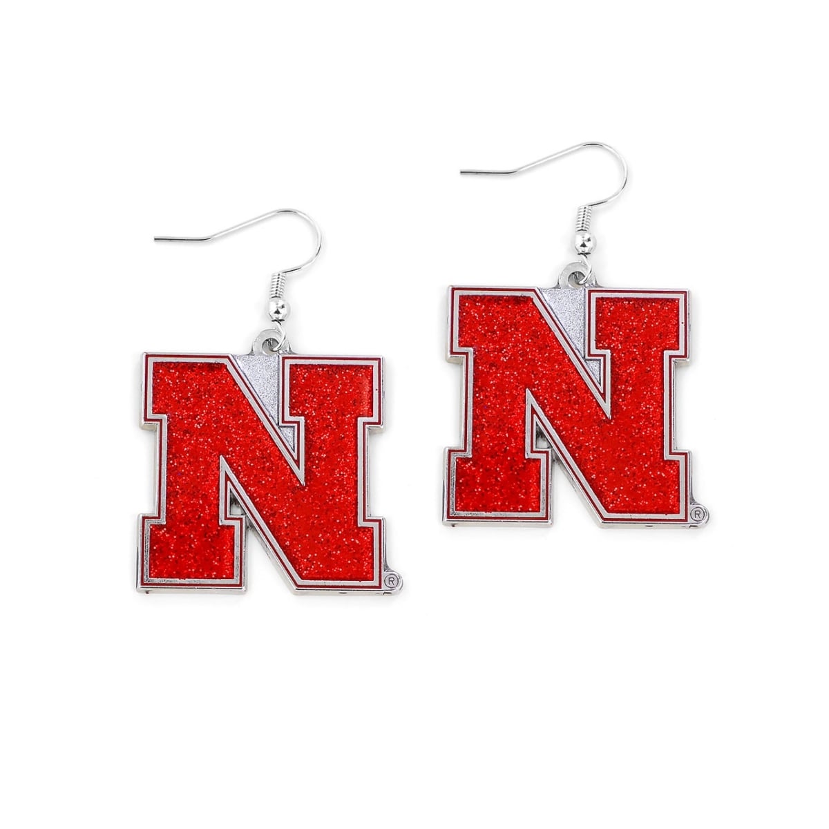 6326402407 Nebraska Cornhuskers Glitter Dazzle Earrings