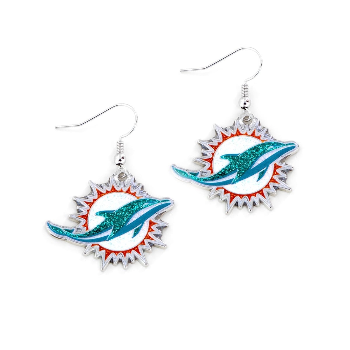 6326478974 Miami Dolphins Glitter Dazzle Earrings