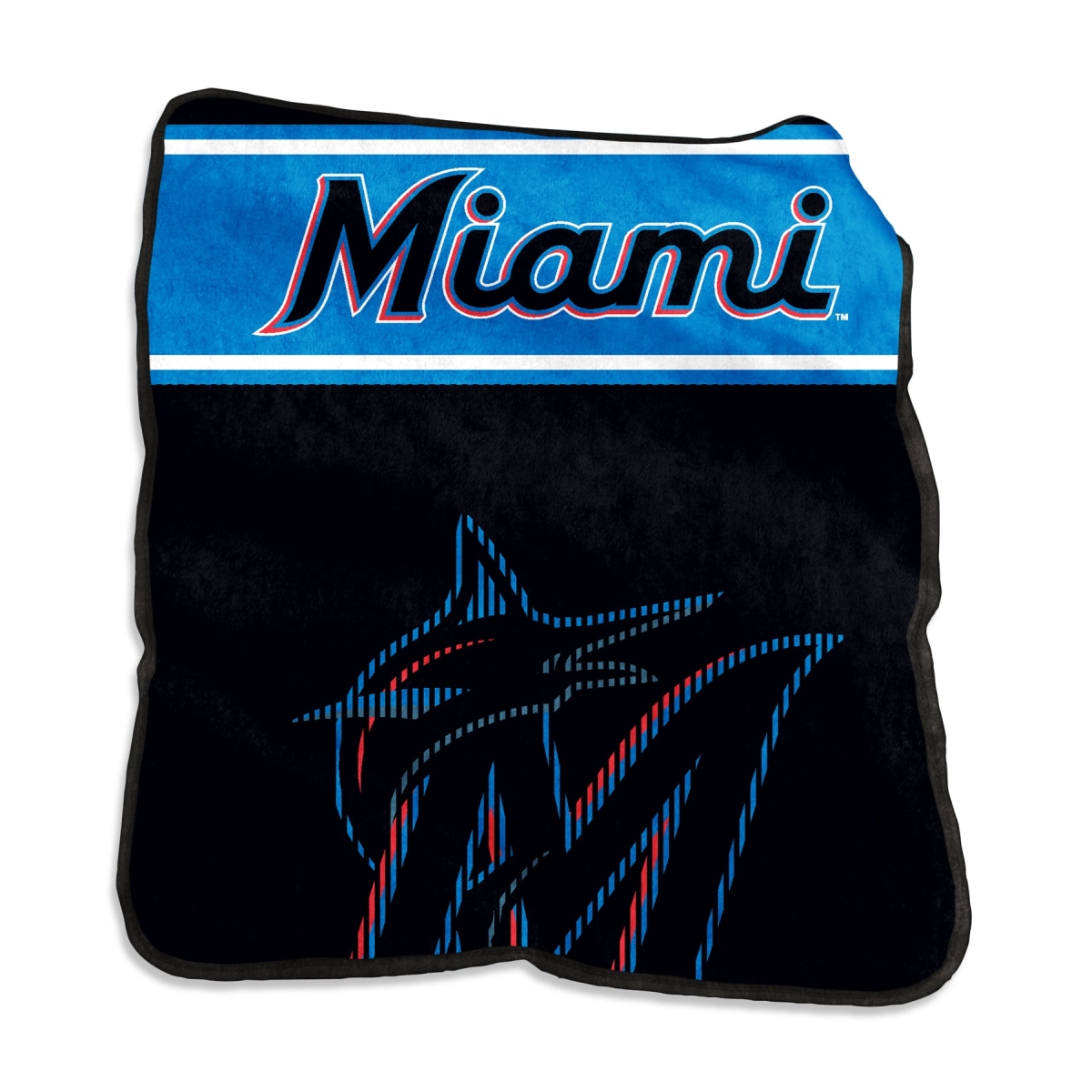 9738160147 60 x 80 in. Miami Marlins Raschel Throw Blanket