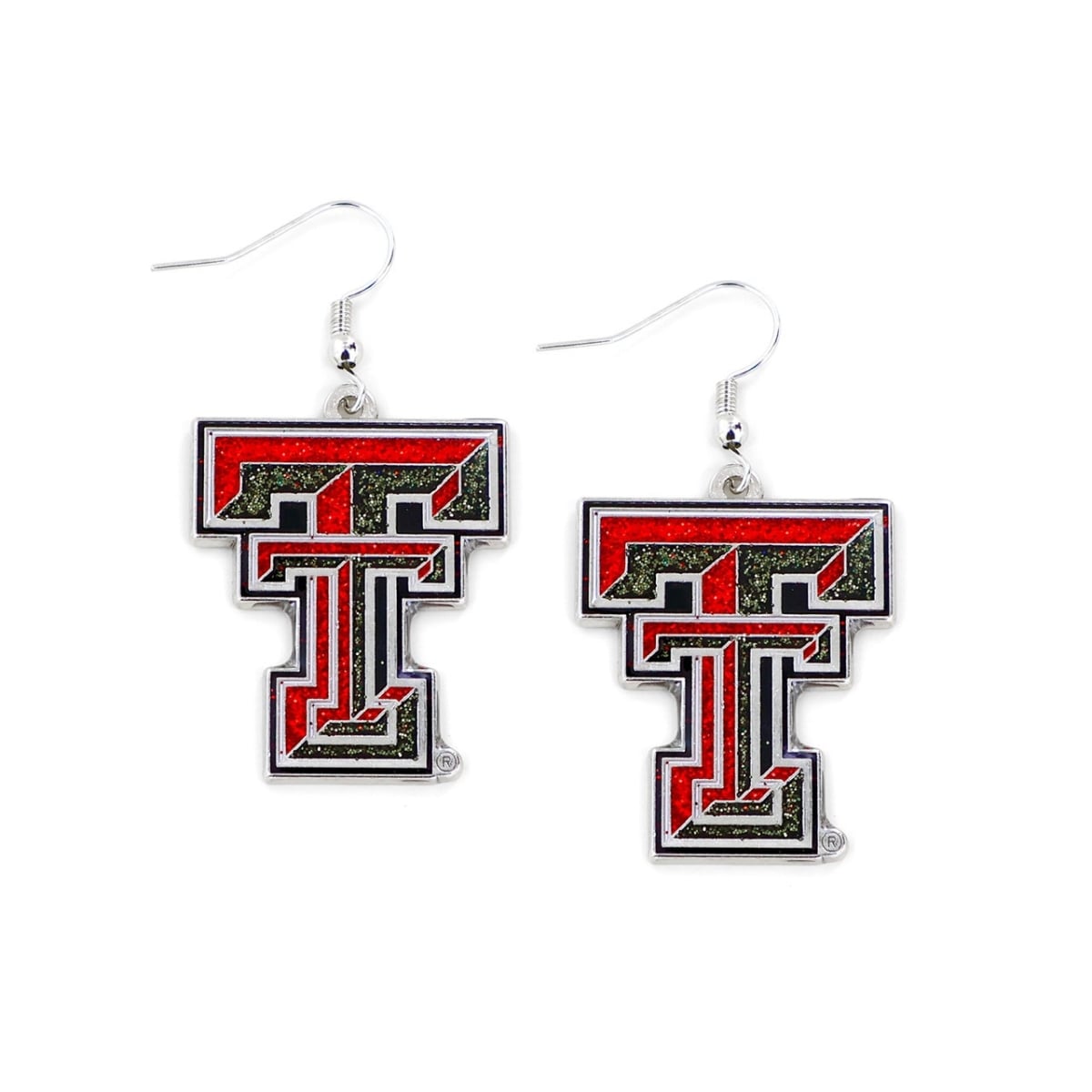 6326402437 Texas Tech Red Raiders Glitter Dazzle Earrings
