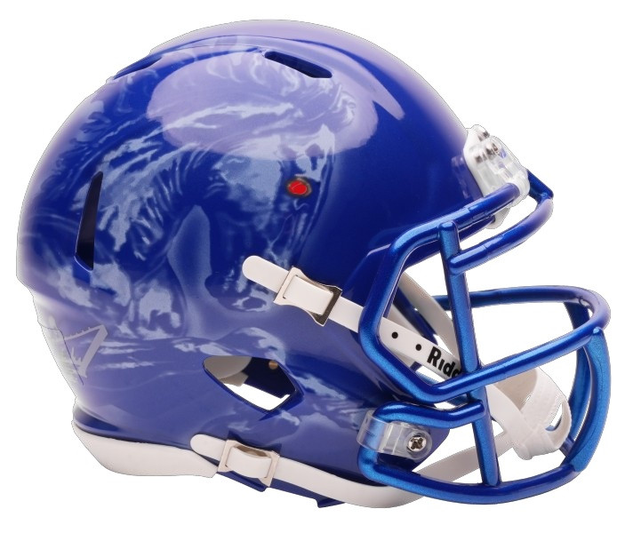 9585590513 Boise State Broncos  Replica Mini Speed Style Airbrushed Bronco Helmet
