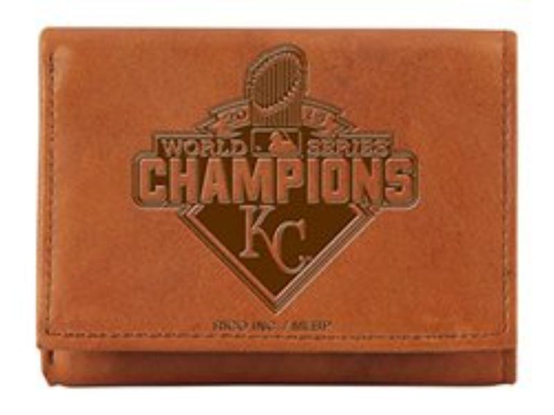 9474689068 MLB Kansas City Royals Embossed Tri-Fold Wallet - 2015 World Series Champion