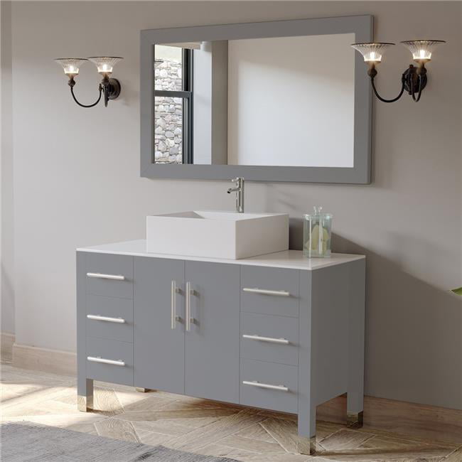 Picture of Cambridge Plumbing 8116g 48 in. Complete Vanity Set with Polished Chrome Plumbing, Grey