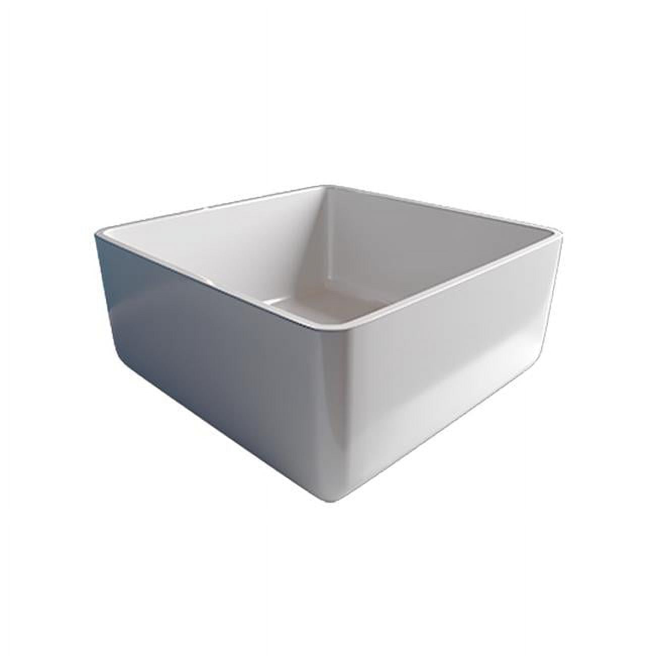 16 in. Dolomite Mineral Composite Square Vessel Sink