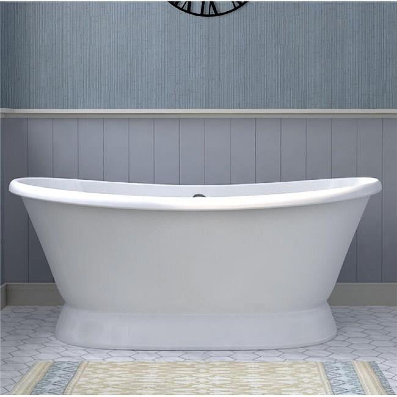 27 x 67 x 28 in. Cast Iron Double Slipper Skirted Bathtub